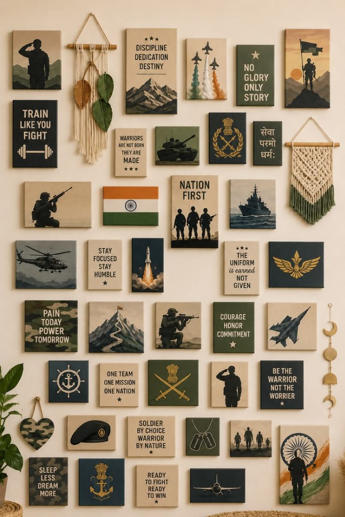 Defence Motivation Wall — "Nation First", "Courage Honor Commitment" Inspiring Our Cadets
